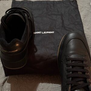 Saint Laurent Black Leather Sneakers